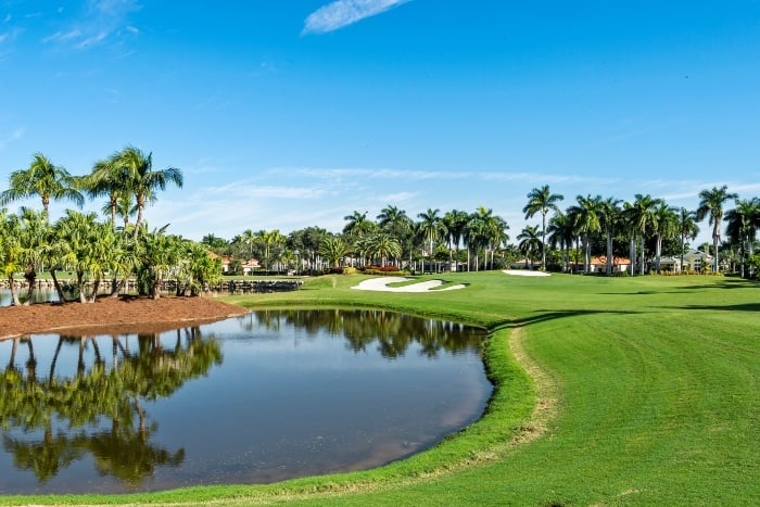 golf course with lake